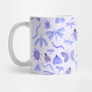 Vintage garden bugs in pastel blue Mug